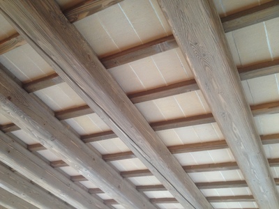 Tetto interno della casa in legno bio edilizia.