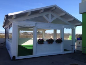 Gazebo in legno lamellare impregnato bianco