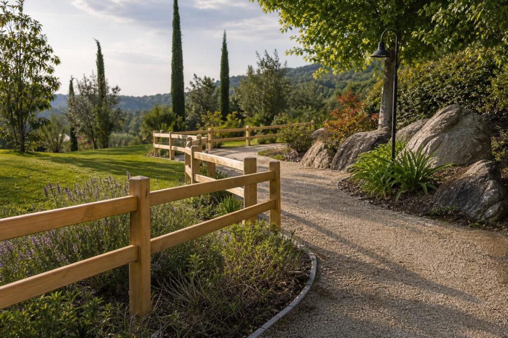 Staccionate in legno per giardino: come progettare confini e percorsi esterni
